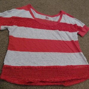 Striped Top with Lace